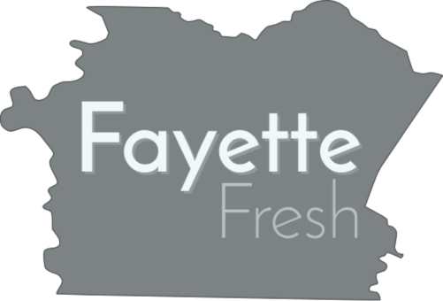 Black and white Fayette Fresh logo