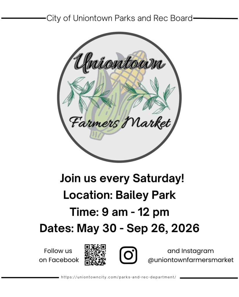 Uniontown farmer's market schedule